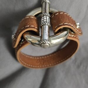 Brighton Tan Leather and Silver Bracelet